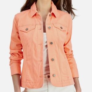 Women's Charter Club Denim Jacket Color Sandy Pink/Coral